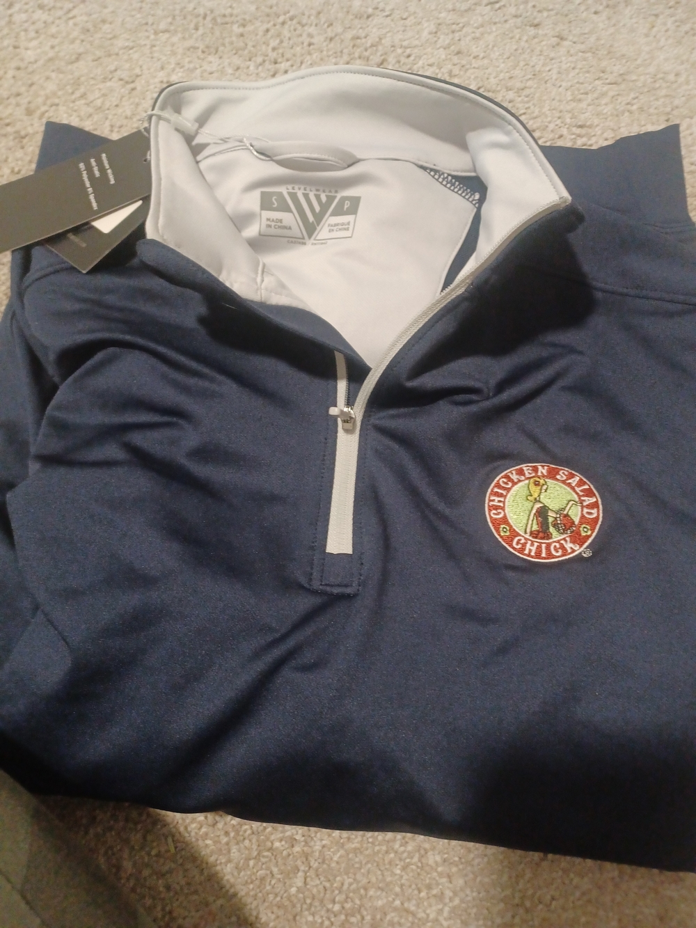 Chicken Salad Chick Women's Navy Half-Zip Pullover